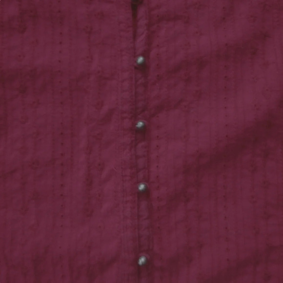 Penningtons Eyelet Red Wine Cotton Blouse with Sheet Trim 18 - Picture 4 of 9